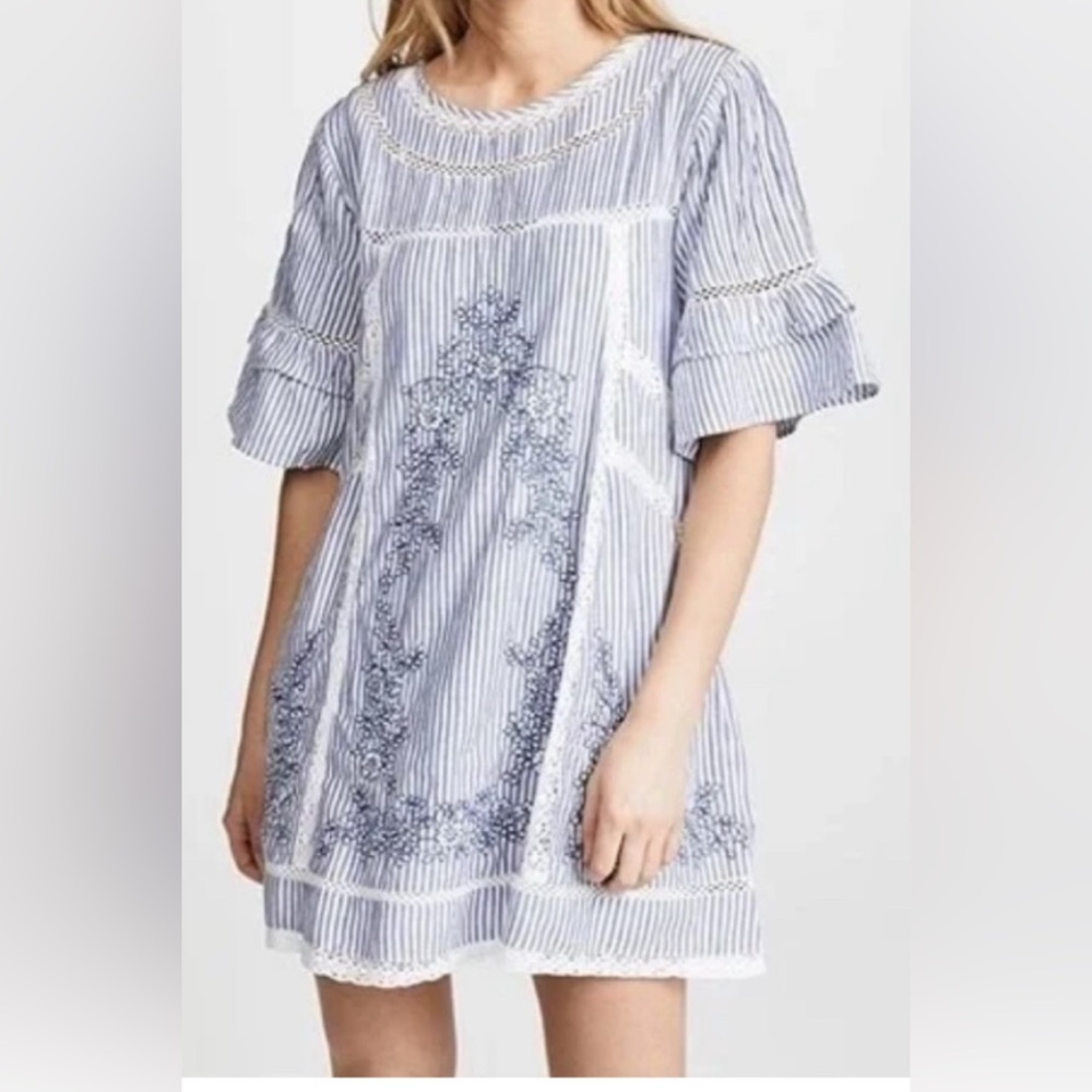 Free People Blue and White Striped Dress